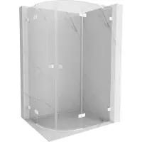 Mexen Lunar douchecabine halfrond scharnierend rechts 100 x 90 cm, transparant, wit - 833-100P-090L-20-00