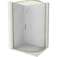 Mexen Exo halfronde douchecabine schuif 100 x 80 cm, transparant, goud - 8131-100-080-50-00