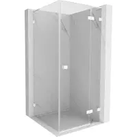 Mexen Lunar L draaideur douchecabine rechts 80 x 80 , transparant, wit - 834L-080-080-20-00-P