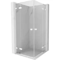 Mexen Lunar L Duo draaideur douchecabine 80 x 80 cm, transparant, wit - 834L-080L-080P-20-00