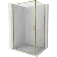 Mexen Exo draaideur douchecabine 80 x 100 cm, transparant, goud - 8181-080-100-50-00