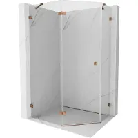 Mexen Lunar vijfhoekige douchecabine linksdraaiend 100 x 80 cm, transparant, roze goud - 831-100L-080P-60-00-L