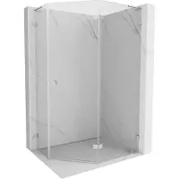 Mexen Lunar L vijfhoekige douchecabine draaiend rechts 100 x 90 , transparant, chroom - 831L-100P-090L-01-00-P