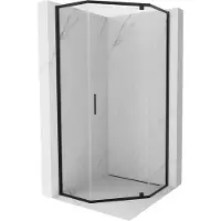 Mexen Exo vijfhoekige, draaibare douchecabine 90 x 90 cm, transparant, zwart - 812-090-090-70-00
