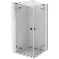 Mexen Lunar L Duo douchecabine scharnierend 110 x 110 cm, transparant, roze goud - 834L-110L-110P-60-00