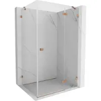 Mexen Lunar douchecabine scharnierend rechts 85 x 80 cm, transparant, geborsteld koper - 834-085-080-65-00-P