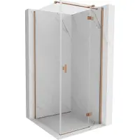 Mexen Mist-H T douchecabine draaideur rechts 80 x 80 , transparant, geborsteld koper - 8A5T-080-080-65-00-P