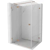 Mexen Lunar T douchecabine scharnierend links 130 x 110 , transparant, geborsteld koper - 834T-130-110-65-00-L