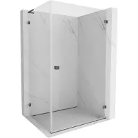 Mexen Lunar-B L douchecabine scharnierdeur rechts 85 x 80 , transparant, geborsteld geweergrijs - 832L-085-080-66-00-P