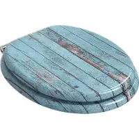 vidaXL Toiletbril Blauw 44 x 38 cm Bewerkt hout