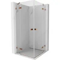 Mexen Lunar Duo draaiende douchecabine 110 x 110 cm, transparant, roze goud - 834-110L-110P-60-00