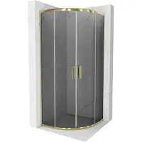 Mexen Rio halfronde douchecabine 90 x 90 , grafiet, goud - 863-090-090-50-40