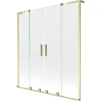 Mexen Velar L Duo tweevleugelige verschuifbare badwand 160 x 150 , transparant, goud geborsteld - 896-160-003-02-55