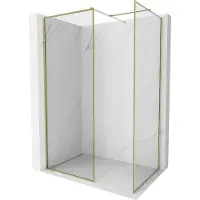 Mexen Kioto-F Douchewand Walk-in met frame 135 x 90 , transparant 8 mm, goud - 800-135-202-04-50-090