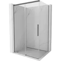 Mexen Rox douchecabine schuifdeur 135 x 100 cm, transparant, gun gray geborsteld - 8C2-135-100-66-00