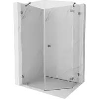 Mexen Lunar vijhoekige douchecabine met draaiende deur rechts 80 x 90 cm, transparant, gun metal - 831-080P-090L-95-00-P