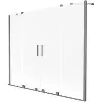 Mexen Velar Duo badwand 2-delig schuifbaar 180 x 150 , matglas, gunmetal - 896-180-000-32-95