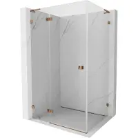 Mexen Lunar L douchecabine scharnierend links 95 x 80 , transparant, roze goud - 834L-095-080-60-00-L