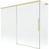 Mexen Rox L badwand tweedelige schuifdeur 190 + 90 x 150 , transparant, geborsteld goud - 8C9L-190-090-55-00