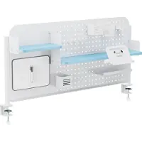 En.casa Bureauorganizer 'Sauda', 114 x 68 cm, inklusief accessoires. Klemhouder, staal, wit/blauw