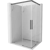 Mexen Rox Duo schuifdouchecabine 95 x 75 cm, transparant, geborsteld kanongrijs - 8C2D-095-075-66-00