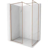Mexen Kioto-F douchescherm Walk-in met frame 110 x 70 , transparant 8 mm, geborsteld koper - 800-110-202-04-65-070