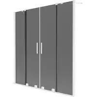 Mexen Velar Duo badwand 2-delig schuifbaar 140 x 150 , grafiet, wit - 896-140-000-42-20