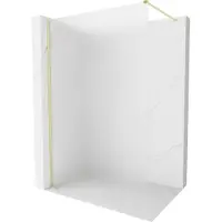 Mexen Kioto-X douchewand Walk-in 50 x 200 , ijsglas 10 mm, goud geborsteld - 800-050-101-55-30-X