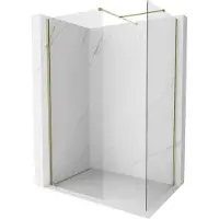 Mexen Kioto-X douchewand Walk-in 160 x 120 , transparant 10 mm, goud - 800-160-202-50-00-120-X