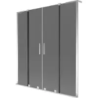 Mexen Velar L Duo badwand scherm 2-delige schuif 150 x 150 , grafiet, chroom - 896-150-003-42-01