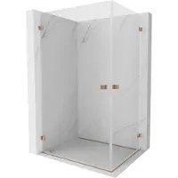 Mexen Lunar-B Duo draaideur douchecabine 100 x 85 , transparant, geborsteld koper - 832-100L-085P-65-00