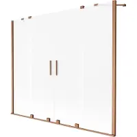 Mexen Velar Duo badwand scherm 2-delig verschuifbaar 170 x 150 , ijs, geborsteld koper - 896-170-000-32-65