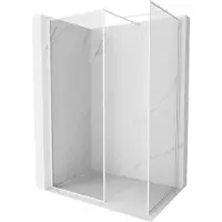 Mexen Kioto-XF inloopdouchewand met frame 130 x 110 , transparant 10 mm, wit - 800-130-202-04-20-110-XF