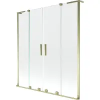 Mexen Velar L Duo badwand-douchezijdeling Deur 2-delig schuifbaar 160 x 150 , transparant, goud - 896-160-003-02-50