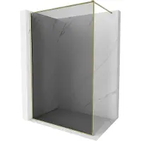 Mexen Kioto-F douchewand Walk-in met frame 100 x 202 , grafiet 8 mm, goud - 800-100-104-50-40