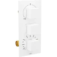 Mexen Cube thermostatische bad-douchekraan met 3 uitgangen, wit - 77503-20