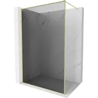 Mexen Kioto-F douchewand Walk-in met frame 100 x 202 , grafiet 8 mm, goud geborsteld - 800-100-104-55-40