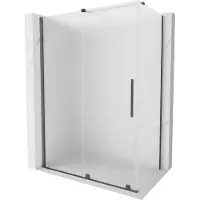 Mexen Velar schuifbare douchecabine 130 x 70 , matglas, geborsteld gun gray - 871-130-070-31-66
