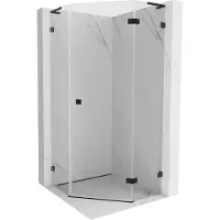 Mexen Lunar L vijfhoekige douchecabine scharnierend rechts 90 x 90 , transparant, zwart - 831L-090P-090L-70-00-P