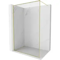 Mexen Kioto-F douchewand Walk-in met frame 170 x 202 , transparant 8 mm, goud geborsteld - 800-170-104-55-00