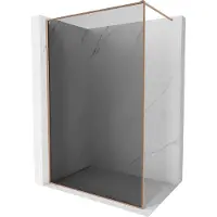 Mexen Kioto-XF Walk-in douchewand met frame 90 x 202 , grafiet 10 mm, geborsteld koper - 800-090-104-65-40-X