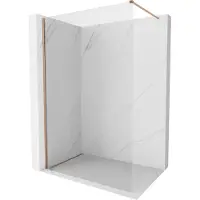 Mexen Kioto-X douchewand Walk-in 120 x 200 , transparant 10 mm, geborsteld koper - 800-120-101-65-00-X