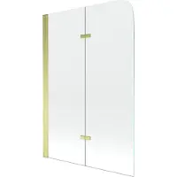 Mexen Felix 2-delige badwand 100 x 140 , transparant, goud - 890-100-002-50-00