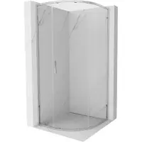 Mexen Exo half ronde schuifdouchecabine 90 x 90 cm, transparant, chroom - 8131-090-090-01-00