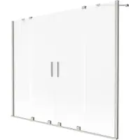 Mexen Velar Duo badwand 2-delige schuifdeur 200 x 150 cm, ijs, geborsteld nikkel - 896-200-000-32-97