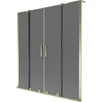 Mexen Velar L Duo badwand 2-vleugelig schuifbaar 160 x 150 , grafiet, goud - 896-160-003-42-50
