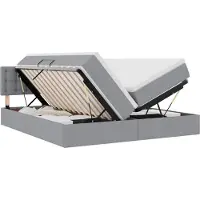 vidaXL Opbergbed met matras Lichtgrijs 180 x 200 cm Kunstleer