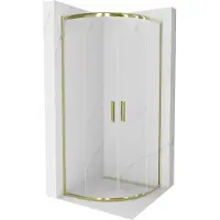 Mexen Rio douchecabine halfrond 80 x 80 , transparant, goud - 863-080-080-50-00