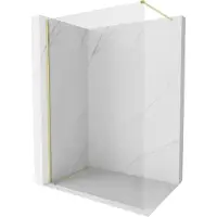 Mexen Kioto-X douchewand Walk-in 160 x 200 , transparant 10 mm, goud geborsteld - 800-160-101-55-00-X