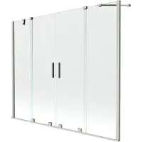 Mexen Velar Duo badwand 2-delig schuifbaar 170 x 150 , transparant, geborsteld nikkel - 896-170-000-02-97